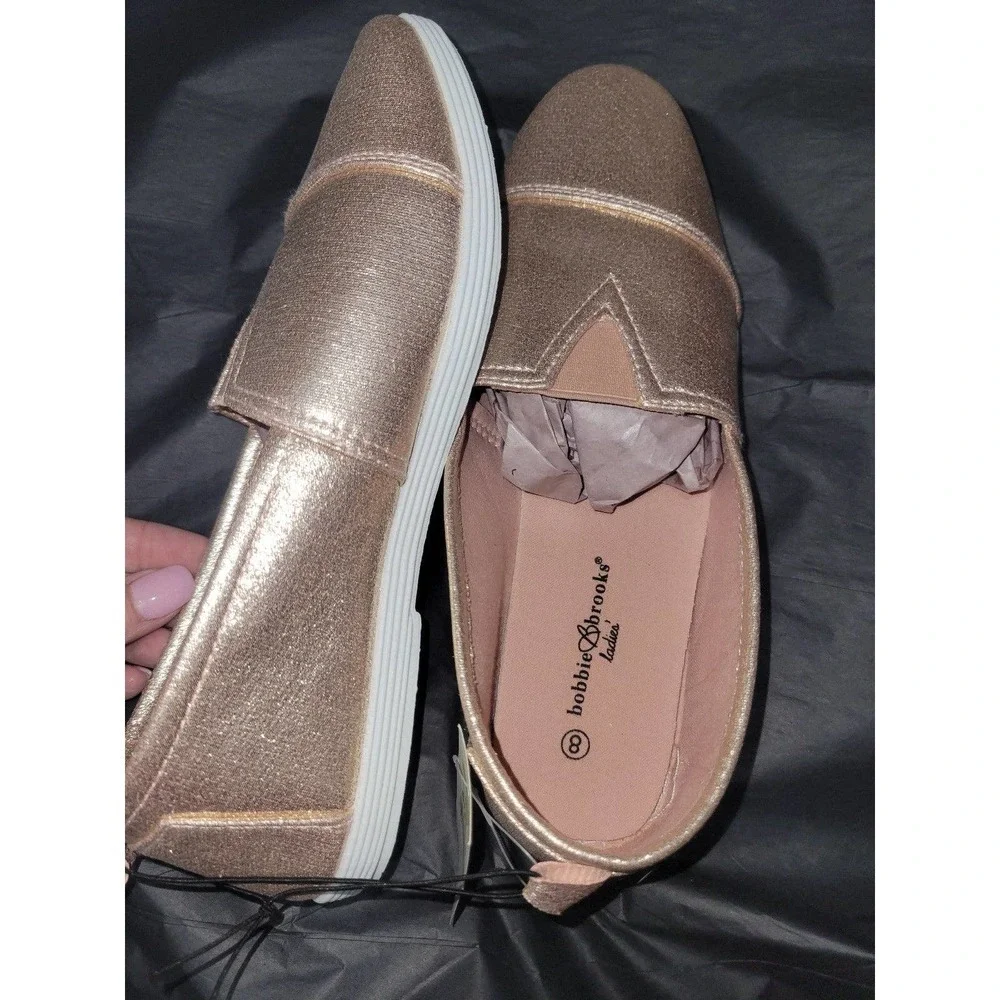 womens shoes size 8 Slip On Rose Gold